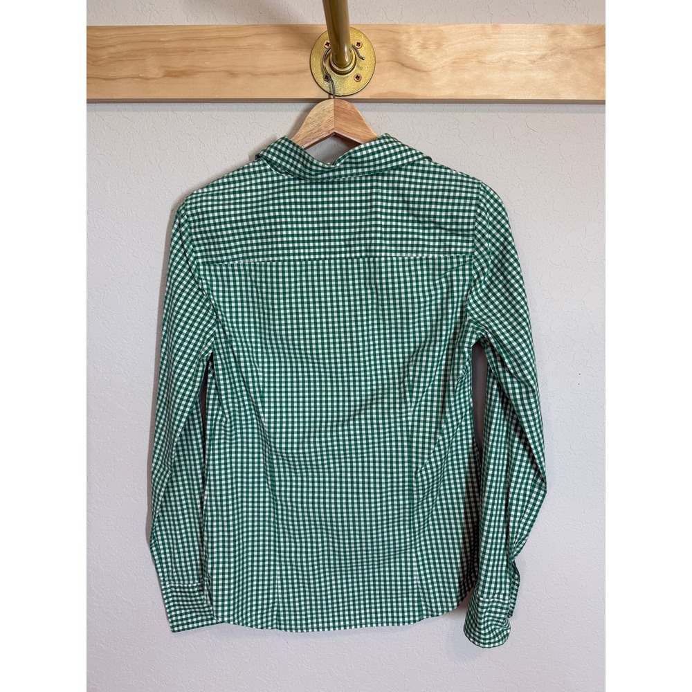 Women's J. Crew Green and White Gingham Stretch Perfect Button Down Size S - Picture 9 of 9